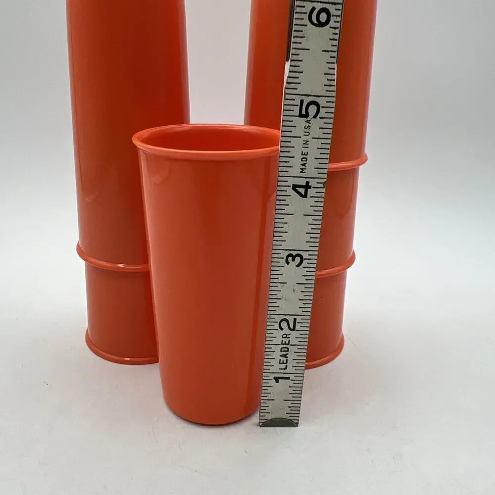 Set 6 Tupperware 117 Orange 6 oz Drinking Tumbler Cup Small Juice 4